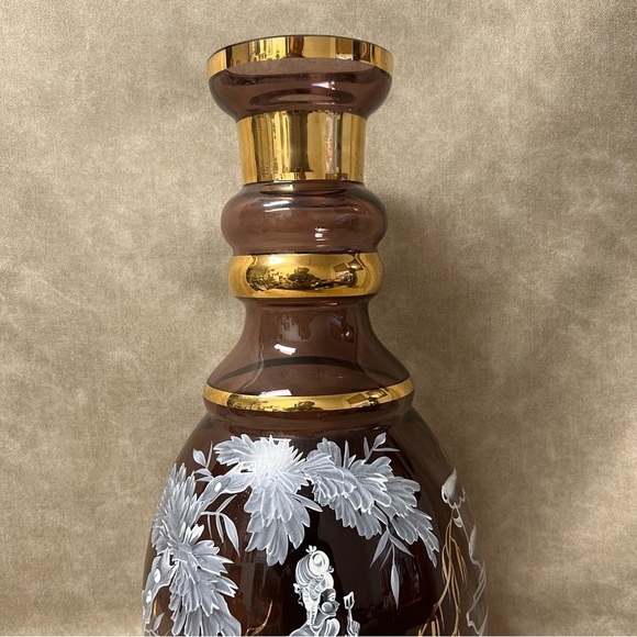 19th Century Mary Gregory Tall Hand Painted Glass Vase 15” Tall - Picture 3 of 9